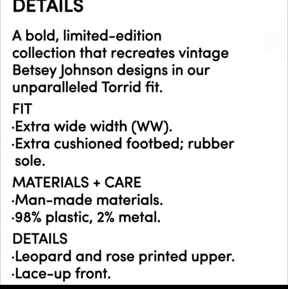 TORRID BETSEY JOHNSON Leopard Rose Combat Boot! - Picture 6 of 9